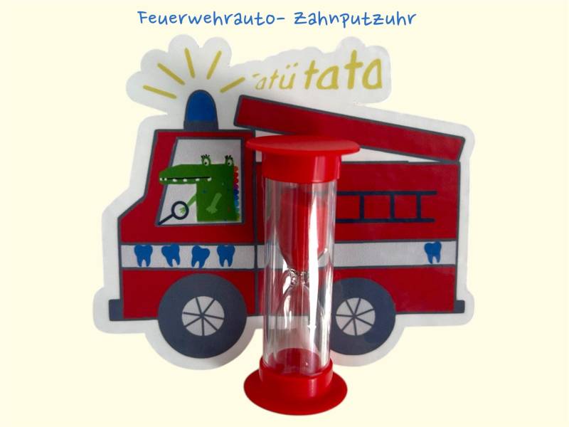 Zahnputzuhr Kinder Feuerwehrauto -3 Minuten Sanduhr Mit Saugnapf | Timer Für Zähneputzen Badezimmer Motivation Jungen & Mädchen von Etsy - KonfettiLeo