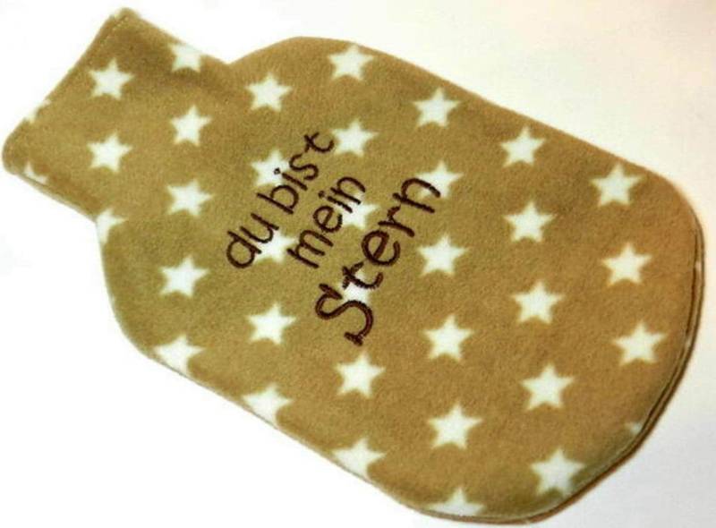 Wärmflaschenhülle Fleece in Beige Mit Weißen Sternen - Du Bist Mein Stern von Etsy - KonsumSchwestern