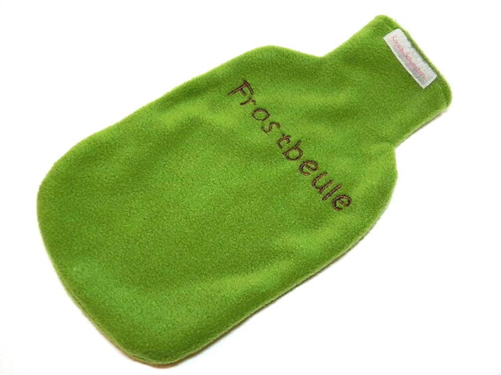 Wärmflaschenhülle Fleece in Grün - Frostbeule von Etsy - KonsumSchwestern
