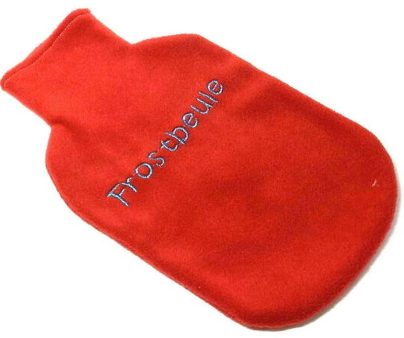 Wärmflaschenhülle Fleece in Rot - Frostbeule von Etsy - KonsumSchwestern