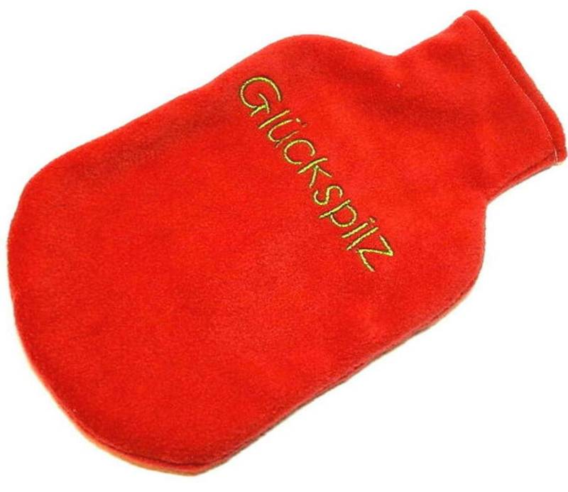 Wärmflaschenhülle Fleece in Rot - Glückspilz von Etsy - KonsumSchwestern
