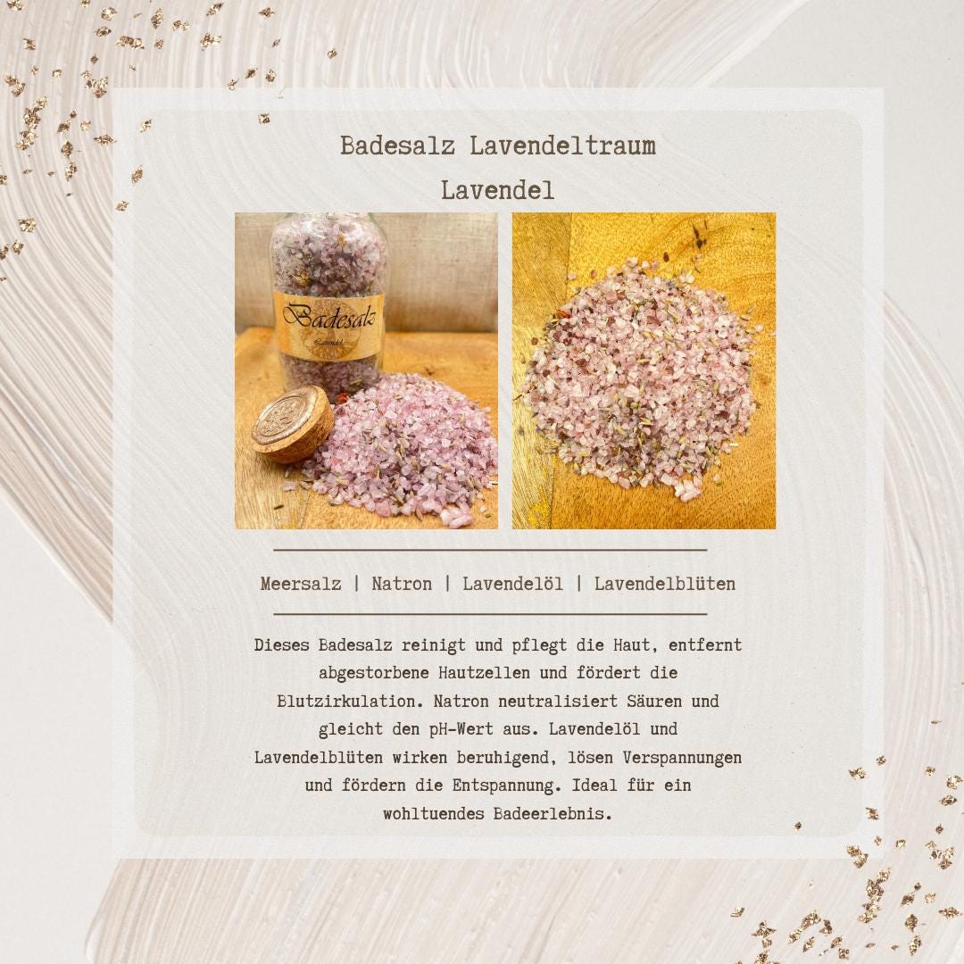 Badesalz | Lavendel Badezusatz Ritualbad Spiritualität Naturmagie Auszeit Kräuter von Etsy - Kraeutersymphonie