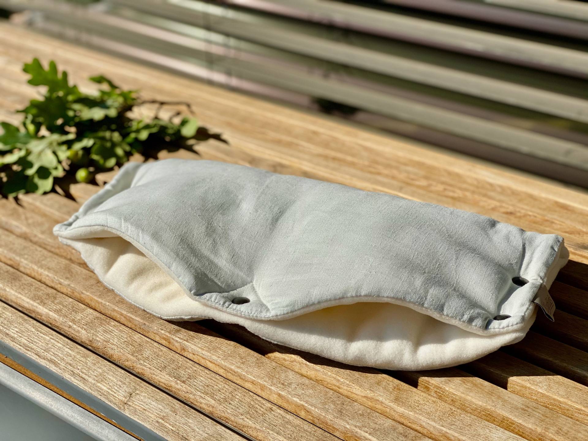 Kraftkids Kinderwagenmuff Leinen Leicht Grünes Weiß von Etsy - KraftKidsShop