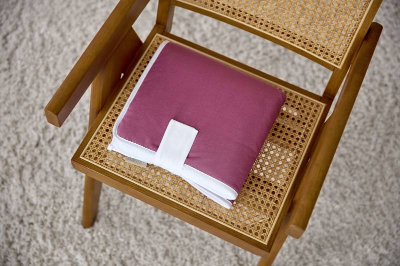 Kraftkids Reisewickelunterlage Leinen Magenta Dunkel von Etsy - KraftKidsShop