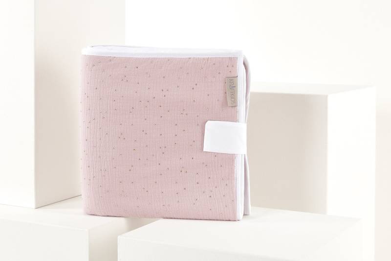 Kraftkids Reisewickelunterlage Musselin Goldene Punkte Auf Rosa von Etsy - KraftKidsShop
