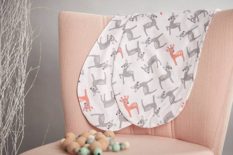 Kraftkids Stillkissenbezug Kleine Rehkitze Grau Orange Auf Weiß von Etsy - KraftKidsShop