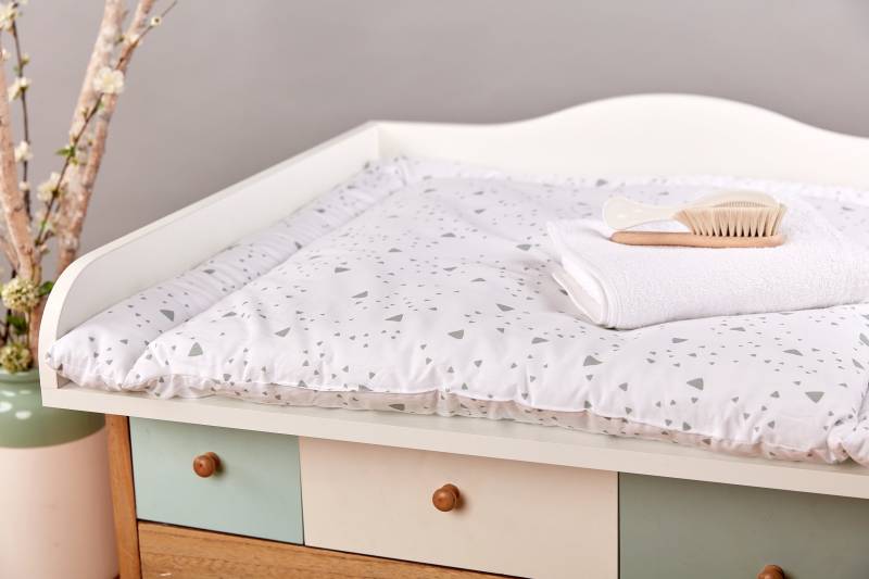 Kraftkids Wickelauflage Abgerundete Dreiecke Grau 75x70 cm | Bxt, 60x70 78x78 85x75 | Bxt von Etsy - KraftKidsShop