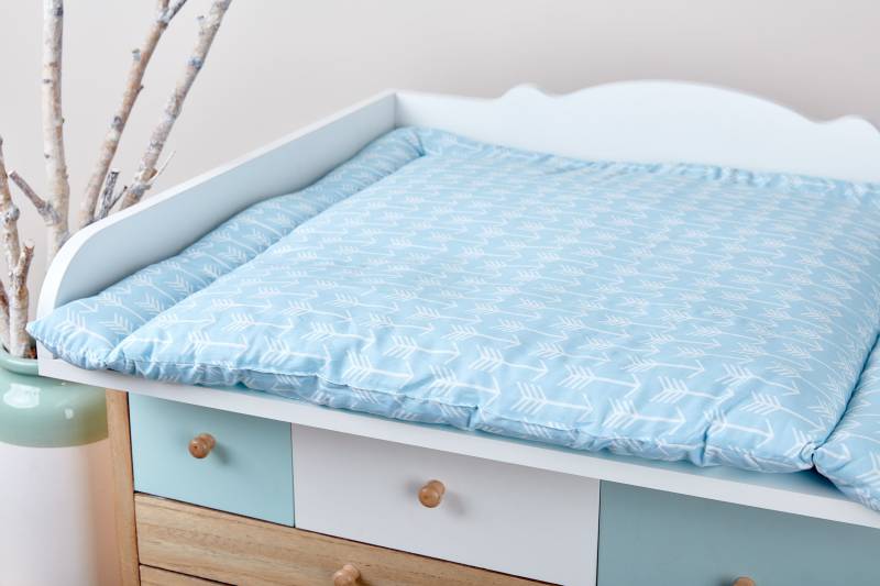 Kraftkids Wickelauflage Arrow Weiße Pfeile Auf Blau 75x70 cm | Bxt, 78x78 60x70 85x75 | Bxt von Etsy - KraftKidsShop
