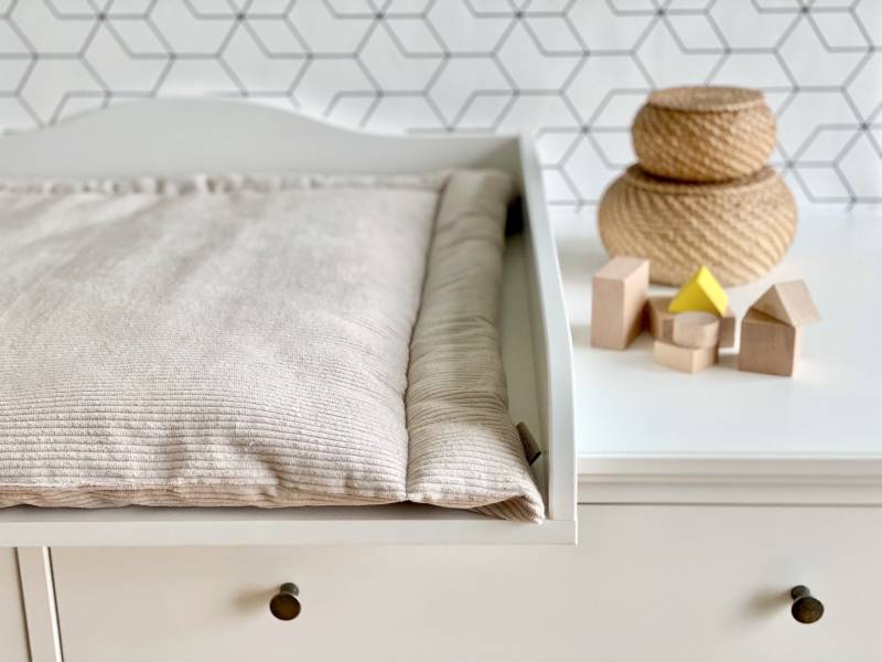 Kraftkids Wickelauflage Cord Breitcord Beige Taupe 75x70 cm | Bxt, 60x70 78x78 85x75 | Bxt von Etsy - KraftKidsShop