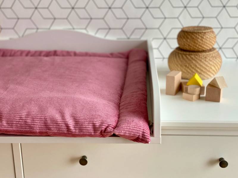 Kraftkids Wickelauflage Cord Breitcord Rosa 75x70 cm | Bxt, 60x70 78x78 85x75 | Bxt von Etsy - KraftKidsShop