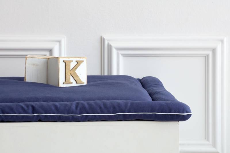 Kraftkids Wickelauflage Leinen Blau Dunkelblau von Etsy - KraftKidsShop