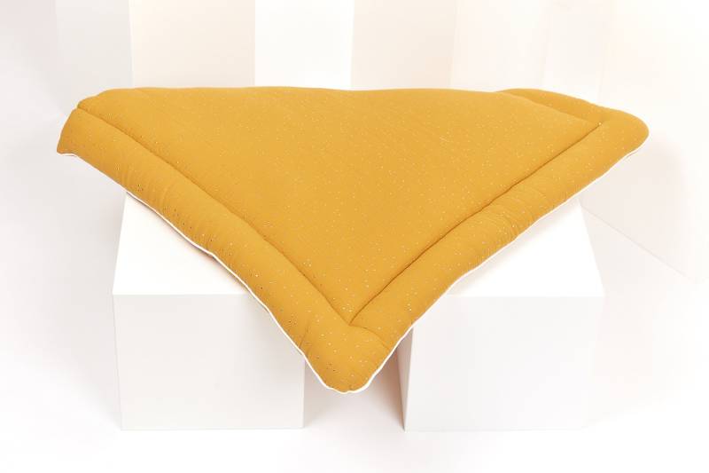 Kraftkids Wickelauflage Musselin Goldene Punkte Auf Gelb 75x70 cm | Bxt, 60x70 78x78 85x75 | Bxt von Etsy - KraftKidsShop
