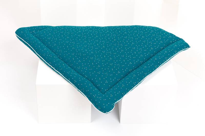 Kraftkids Wickelauflage Musselin Goldene Punkte Auf Petrol 75x70 cm | Bxt, 60x70 78x78 85x75 | Bxt von Etsy - KraftKidsShop