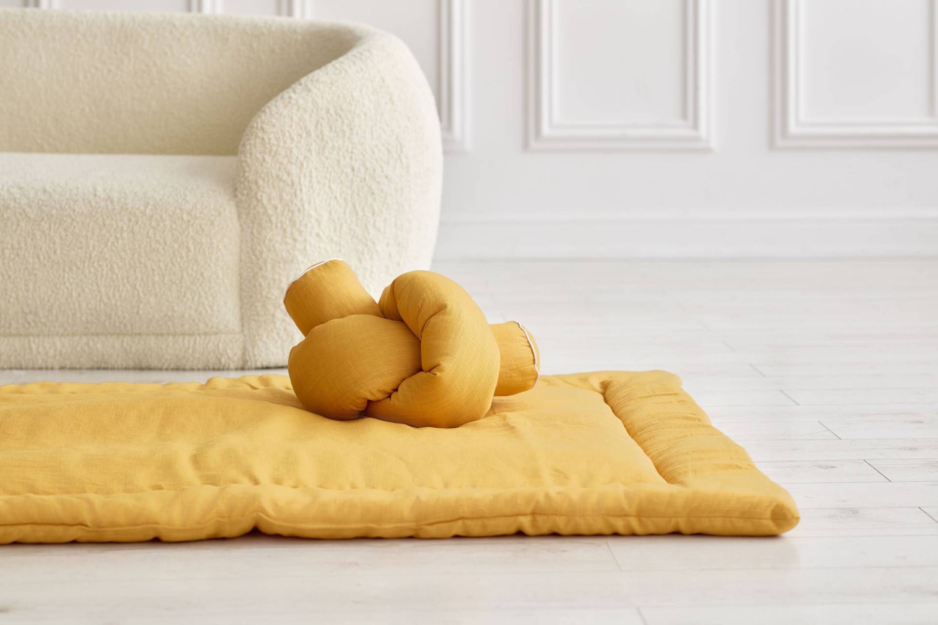 Kraftkids Wickeltischumrandung Leinen Gelb Senfgelb von Etsy - KraftKidsShop