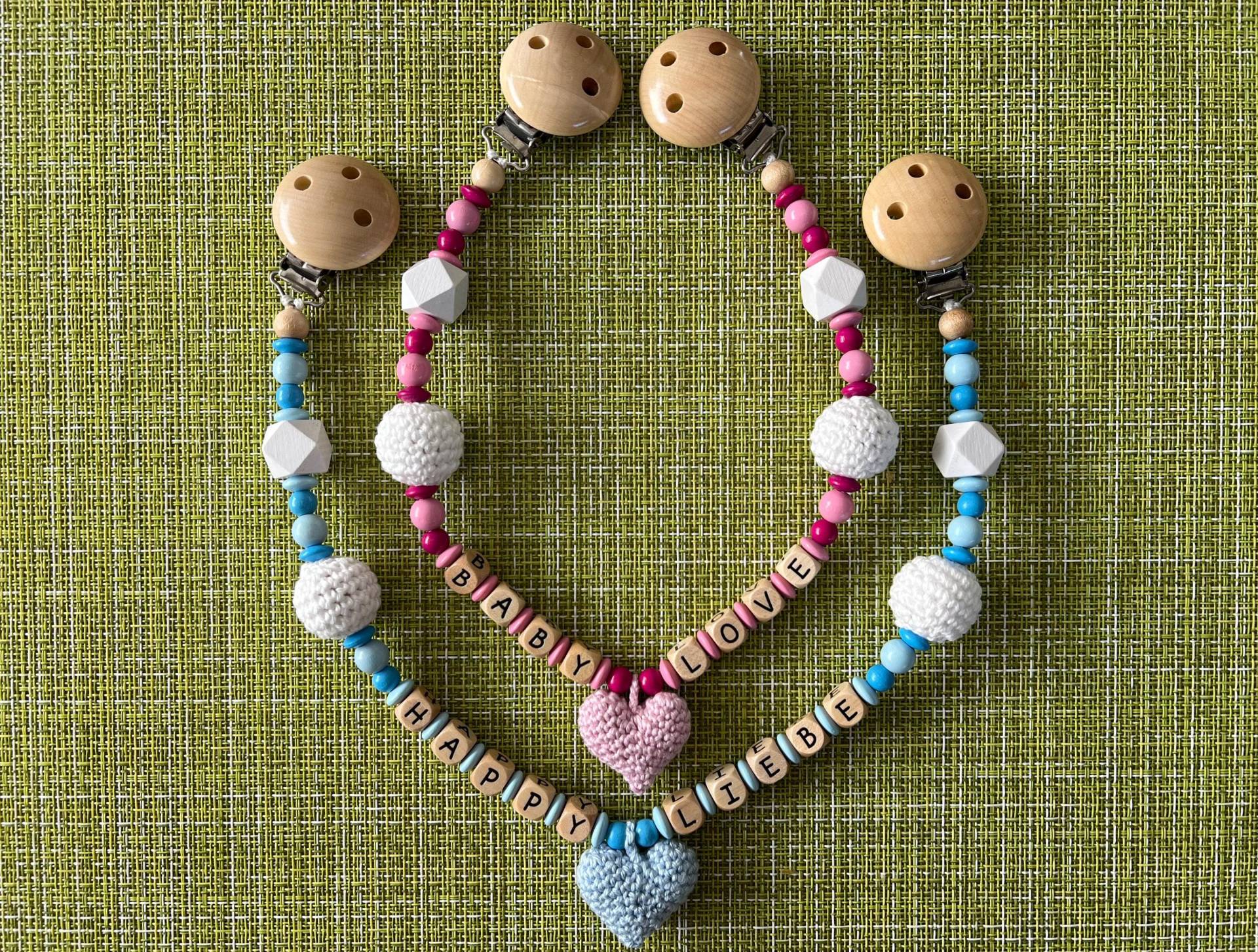 Kinderwagenkette Aus Holz Für Mädchen Oder Jungen | Rosa/Blau von Etsy - KreativHolzVF