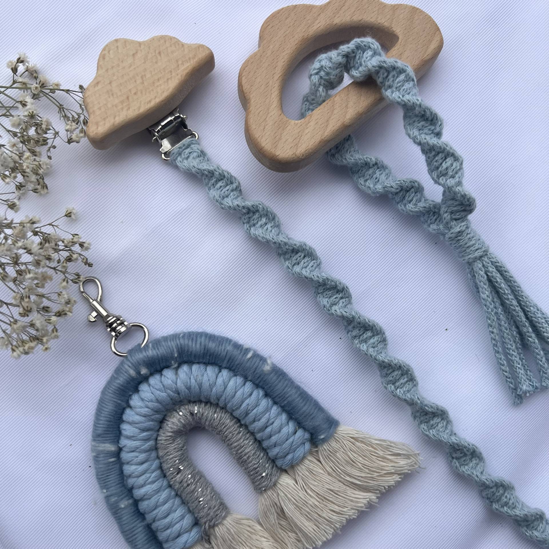Makramee Schnullerkette & Greifling Makramee Schnullerkette & Greifling von Etsy - KreativKnotenShopDE