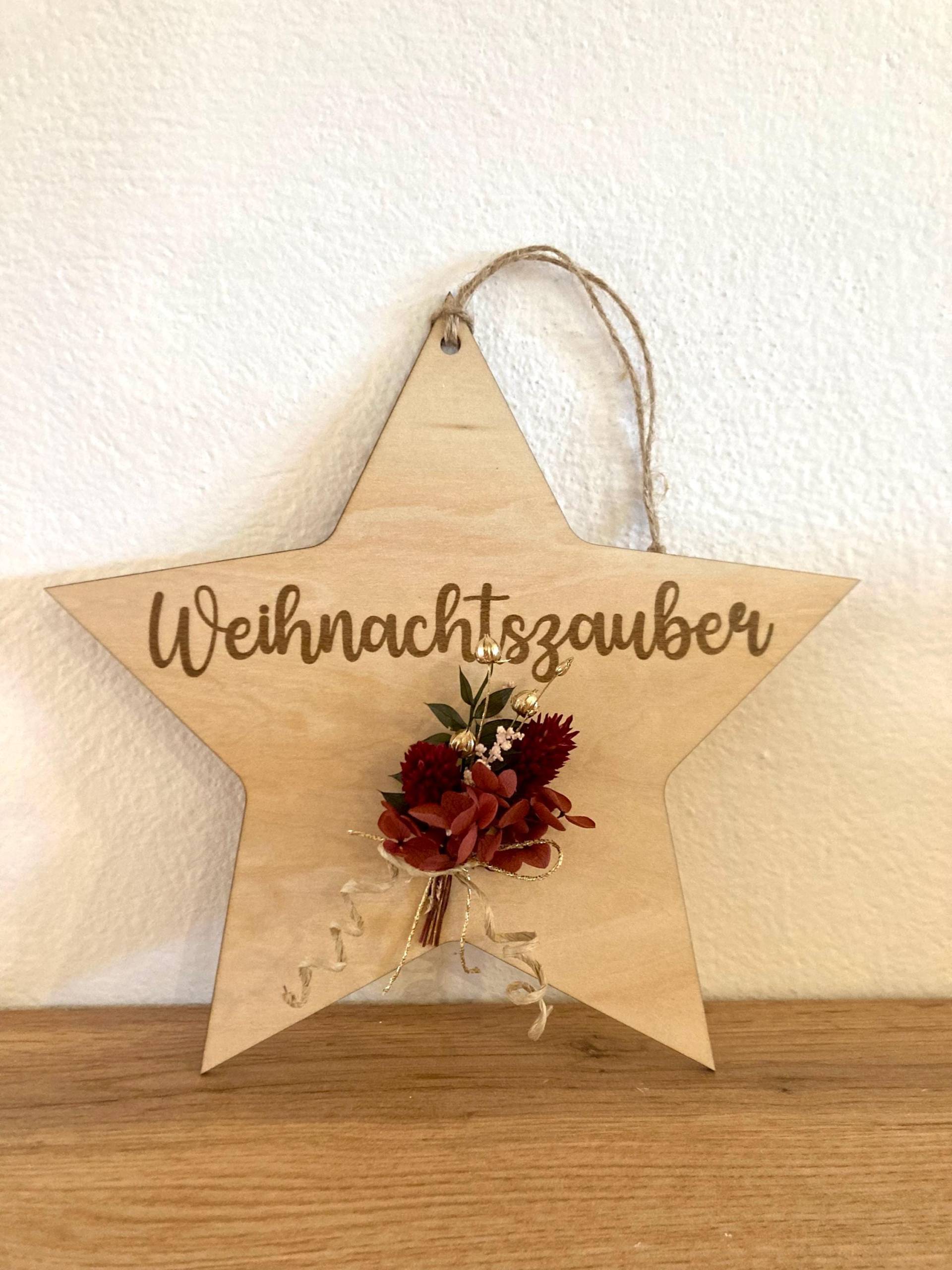 Holzstern Weihnachtszauber Weihnachtsdeko | Holz Trockenblumen Wanddeko & Türdeko Weihnachten Geschenkidee Advent Geschenk Für Sie von Etsy - KreativLiebebyKatja
