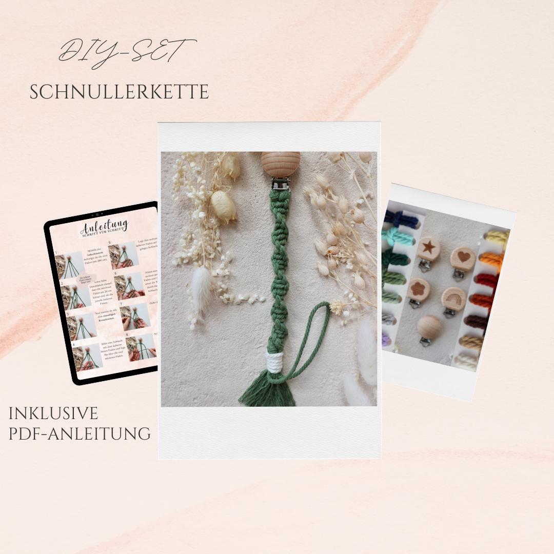 Schnullerkette | Diy-Set Makramee Pdf-Anleitung + Material Geschenk Kreative-Auszeit Baby Shower Party Geburt von Etsy - KreativSchachtelShop
