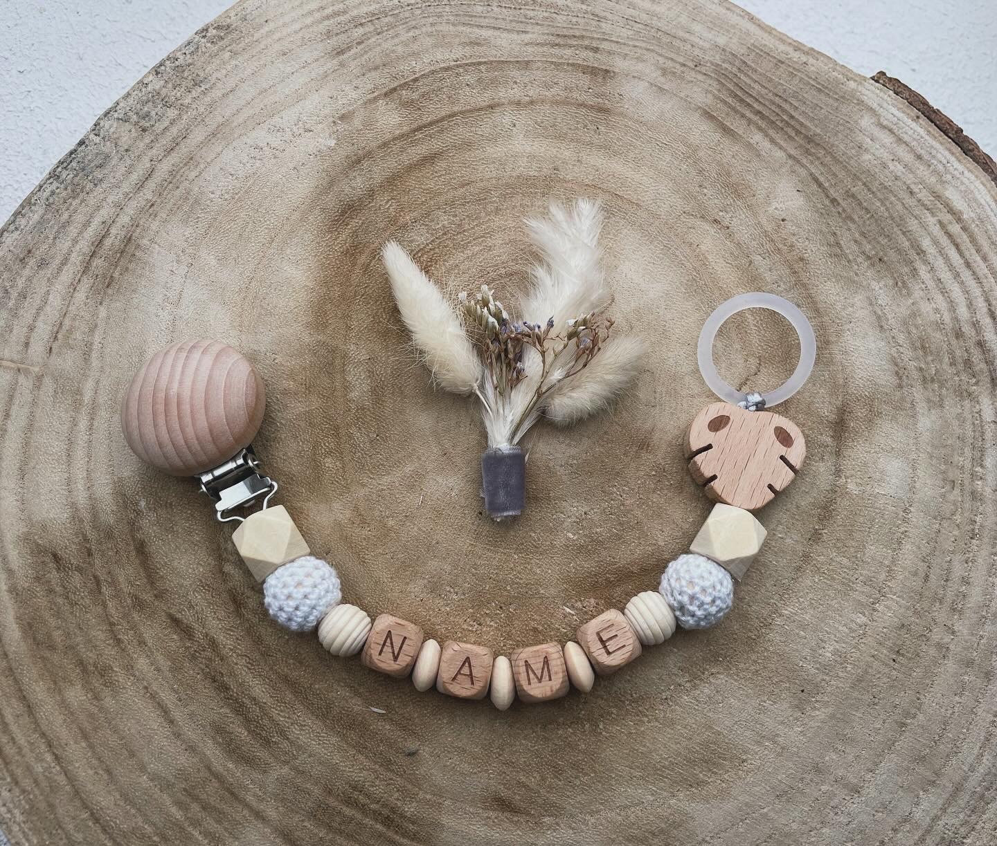 Gestalte Dir Deine Schnullerkette Aus Naturmaterialien, Schnullerkette, Viele Farben, Mit Name, Junge, Mädchen, Schnullerkette Personalisiert von Etsy - KreativeckbyJessi