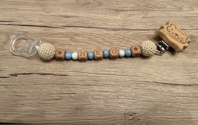 Schnullerkette Baby "Blau" Schnullerkette Baby "Blau" von Etsy - Kreativstuebleob