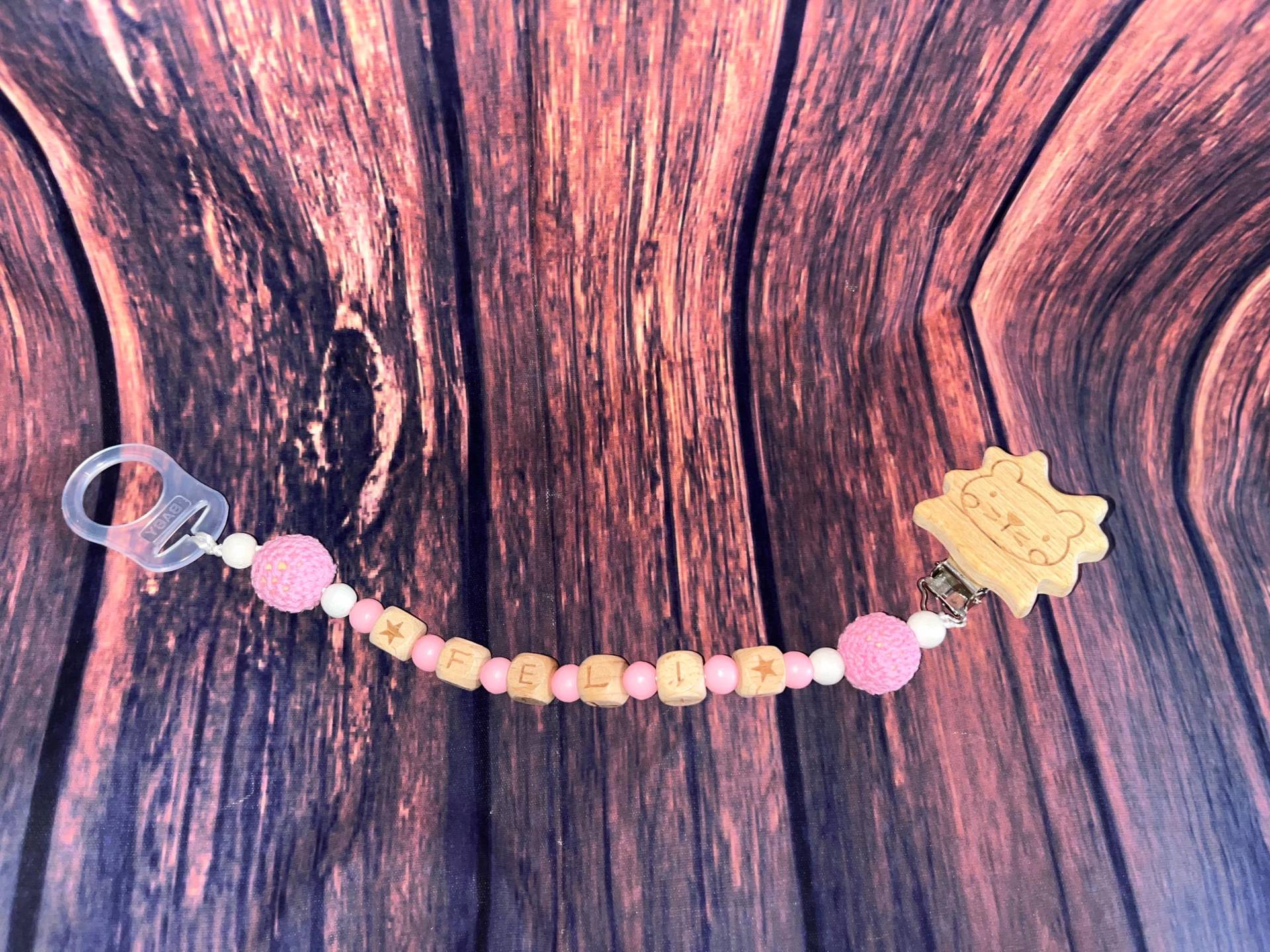 Schnullerkette Baby "Rosa" von Etsy - Kreativstuebleob