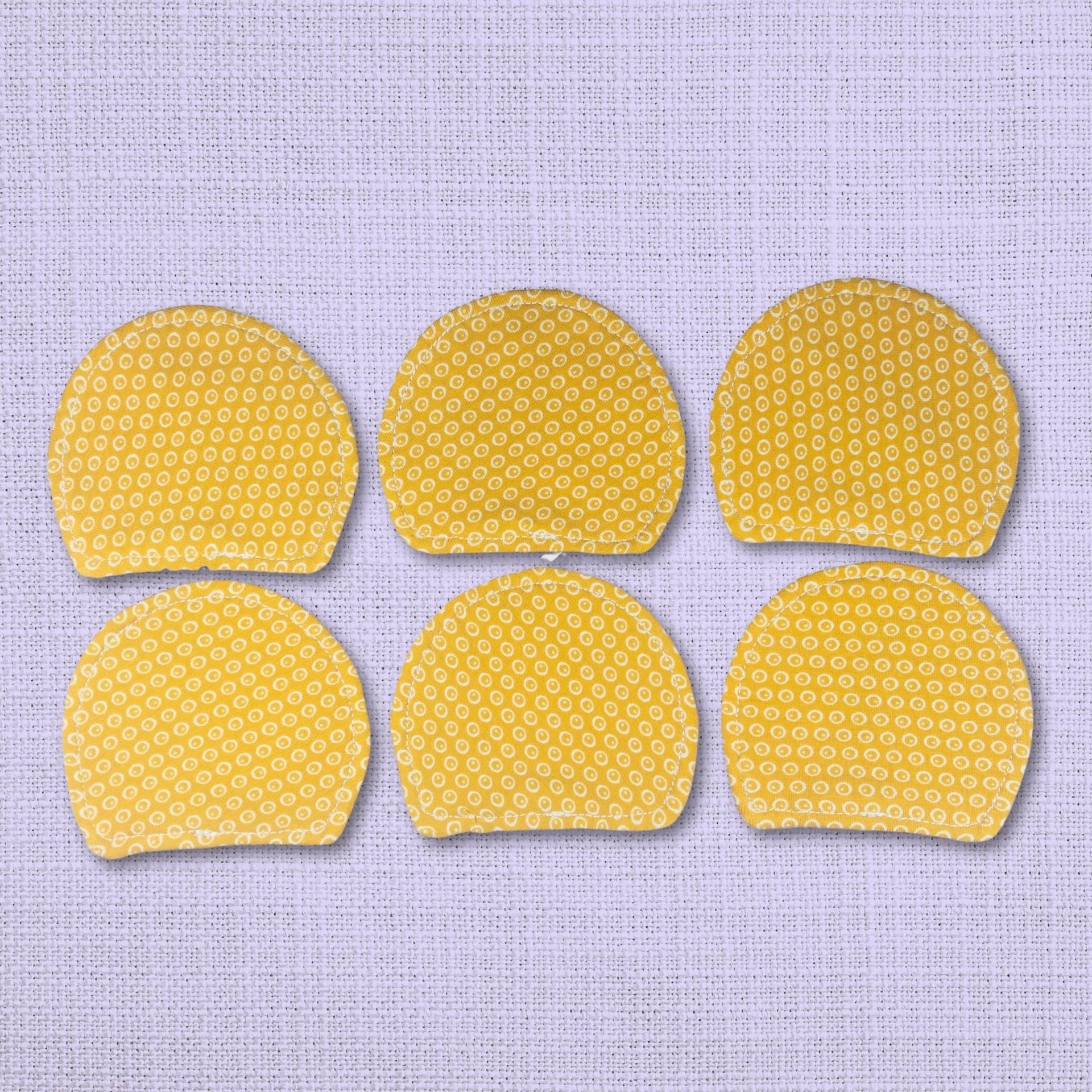 Kosmetikpads 6Er Set - Bio Baumwolle Bunt Waschbar Öko "Gelbe Kringel" von Etsy - Kristallnadel