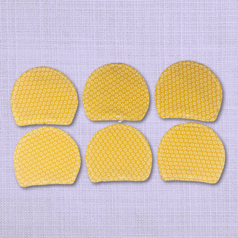 Kosmetikpads 6Er Set - Bio Baumwolle Bunt Waschbar Öko "Gelbe Kringel" von Etsy - Kristallnadel
