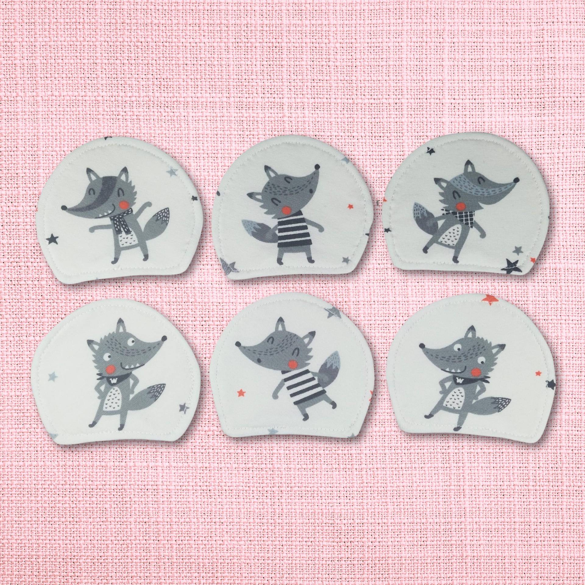 Kosmetikpads 6Er Set - Bio Baumwolle Bunt Waschbar Öko "Wölfchen" von Etsy - Kristallnadel