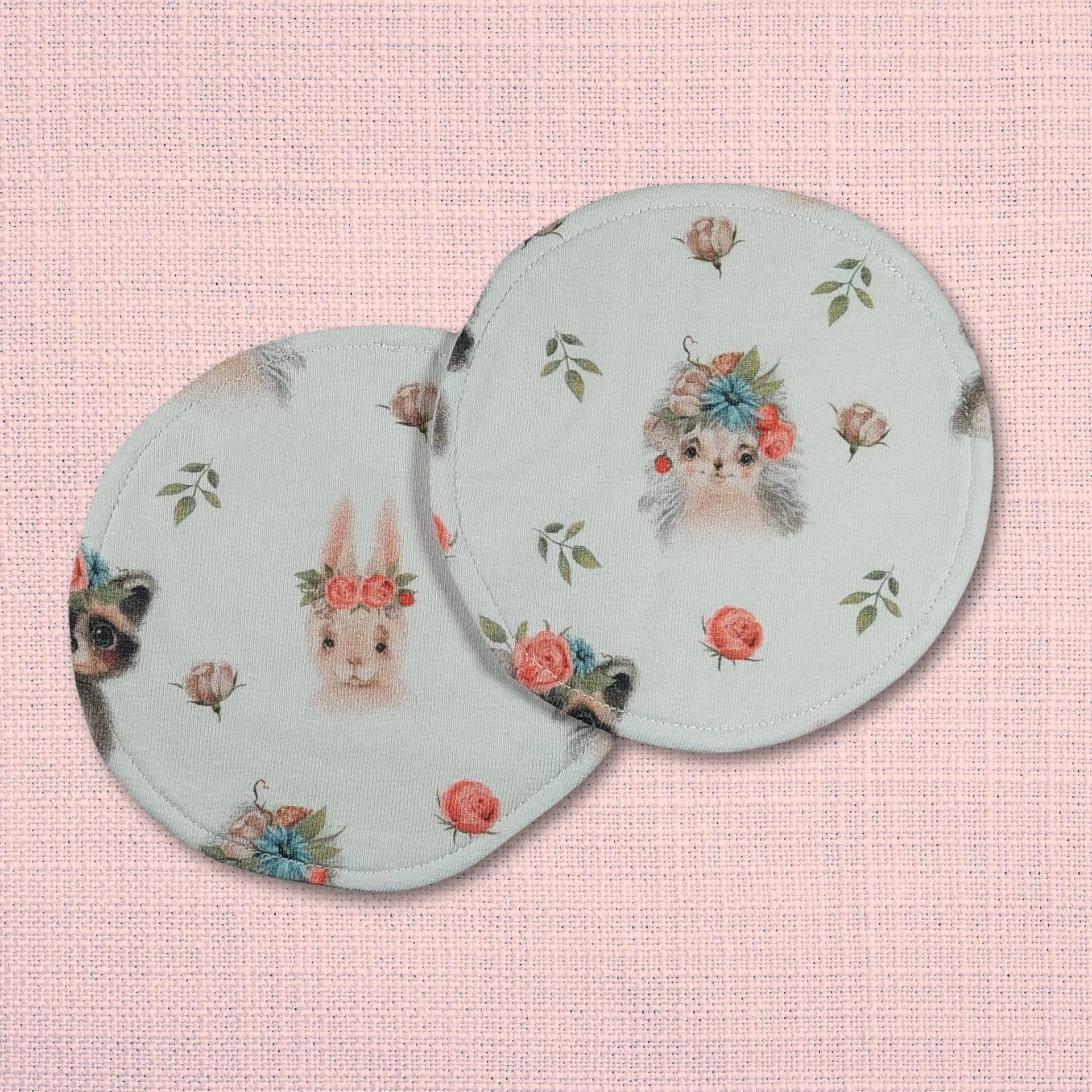 Waschbare - Wiederverwendbare Stilleinlagen Stillpads Aus Bio Öko Baumwolle "Blumenkranz" von Etsy - Kristallnadel