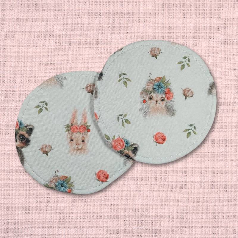 Waschbare - Wiederverwendbare Stilleinlagen Stillpads Aus Bio Öko Baumwolle "Blumenkranz" von Etsy - Kristallnadel