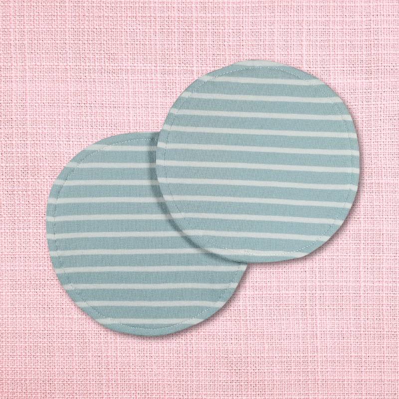 Waschbare - Wiederverwendbare Stilleinlagen Stillpads Aus Bio Öko Baumwolle "Grau Gestreift" von Etsy - Kristallnadel