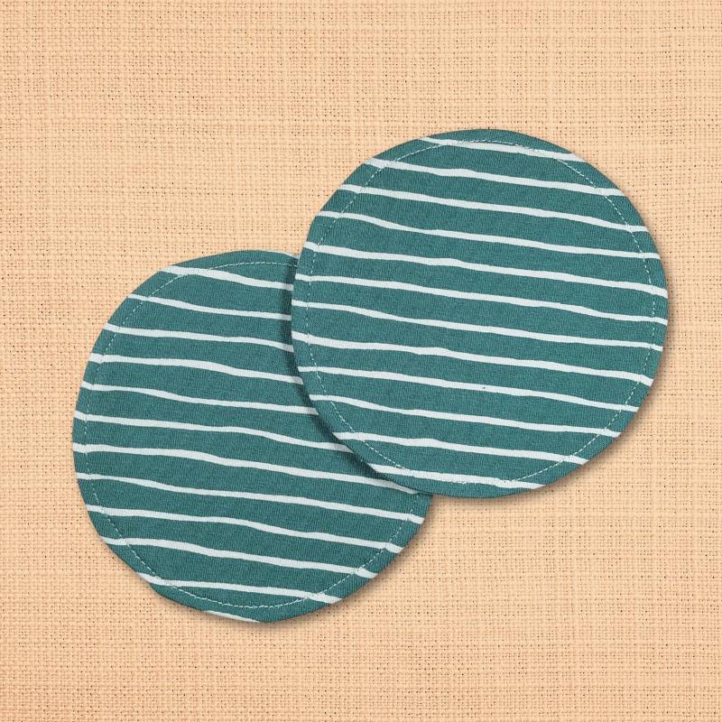 Waschbare - Wiederverwendbare Stilleinlagen Stillpads Aus Bio Öko Baumwolle "Grün Gestreift" von Etsy - Kristallnadel