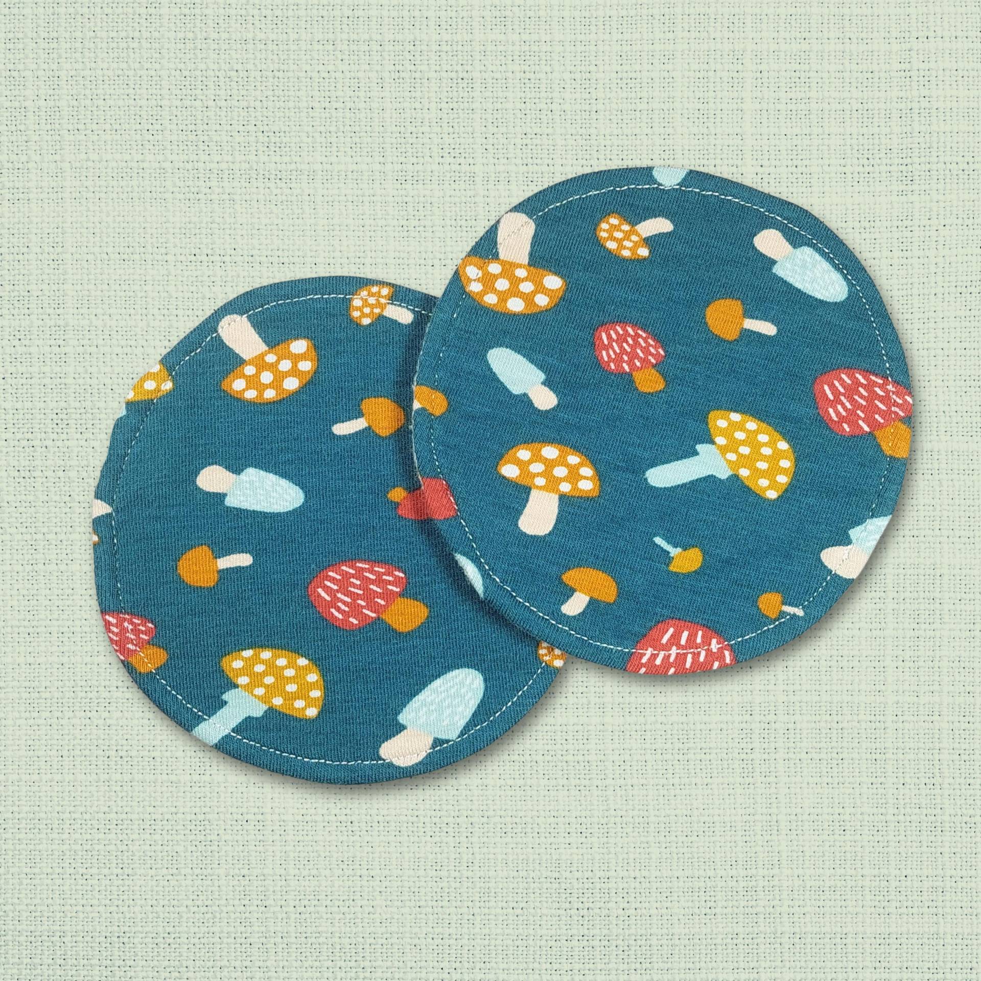 Waschbare - Wiederverwendbare Stilleinlagen Stillpads Aus Bio Öko Baumwolle "Pilze" von Etsy - Kristallnadel