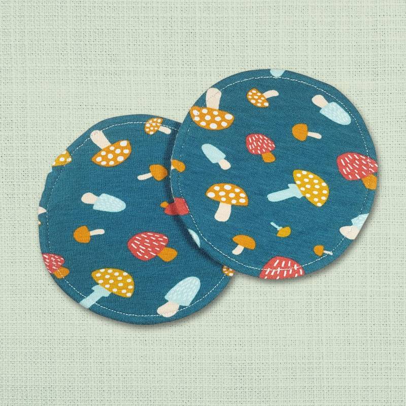 Waschbare - Wiederverwendbare Stilleinlagen Stillpads Aus Bio Öko Baumwolle "Pilze" von Etsy - Kristallnadel