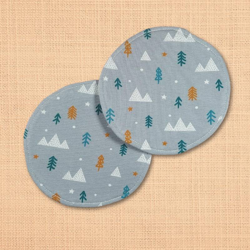 Waschbare - Wiederverwendbare Stilleinlagen Stillpads Aus Bio Öko Baumwolle "Winterwald" von Etsy - Kristallnadel