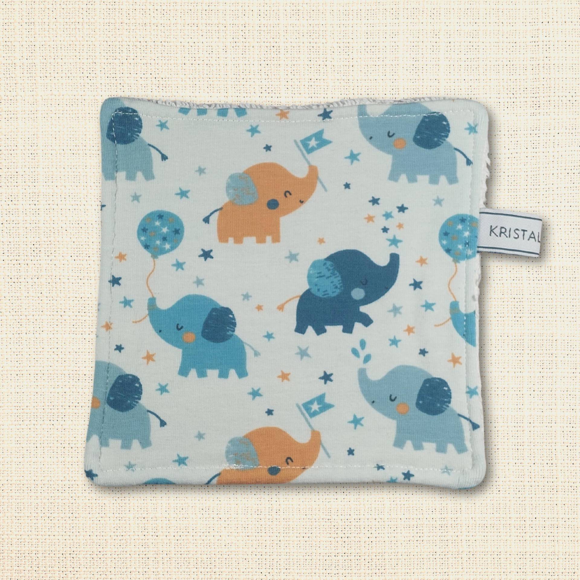 Waschlappen Für Baby & Kinder Bio Öko Baumwolle - "Elefanten" von Etsy - Kristallnadel