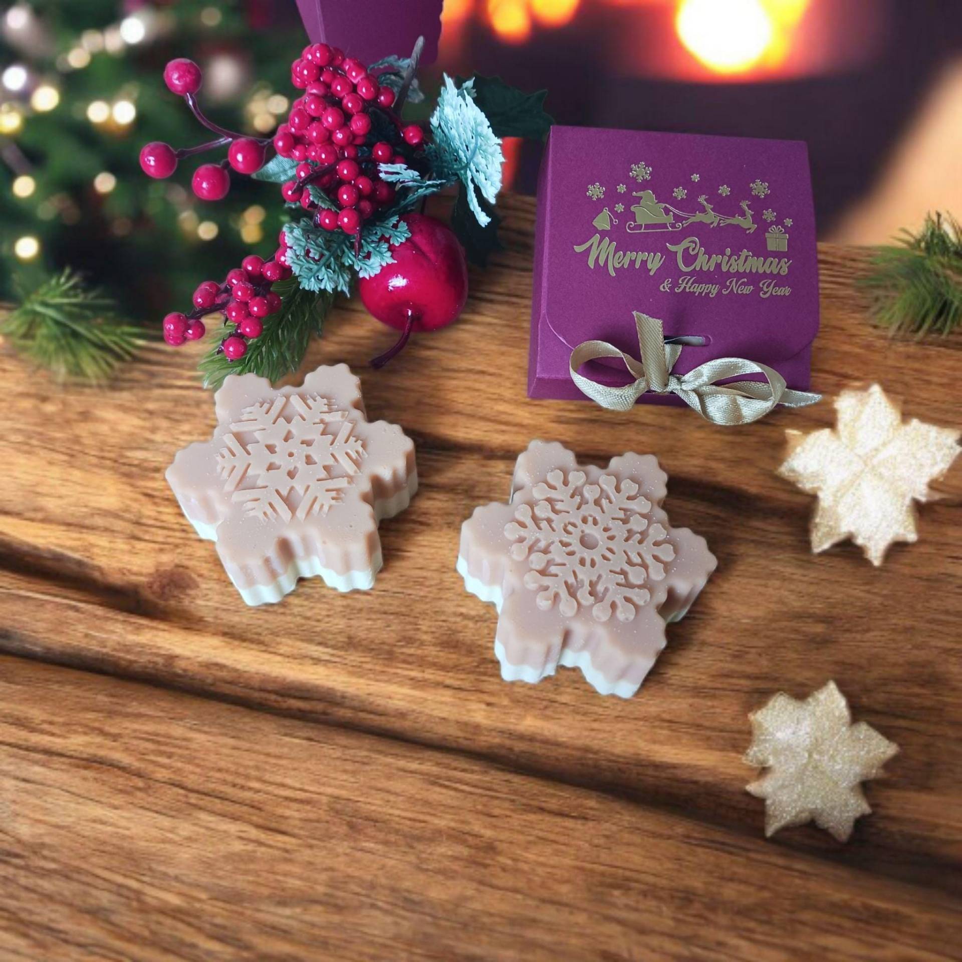 Schneeflocken Seife in Geschenkbox, Dusch Und Handseife, Handgemacht, Palmölfrei Vegan, Geschenk von Etsy - KristinsSeifentraum