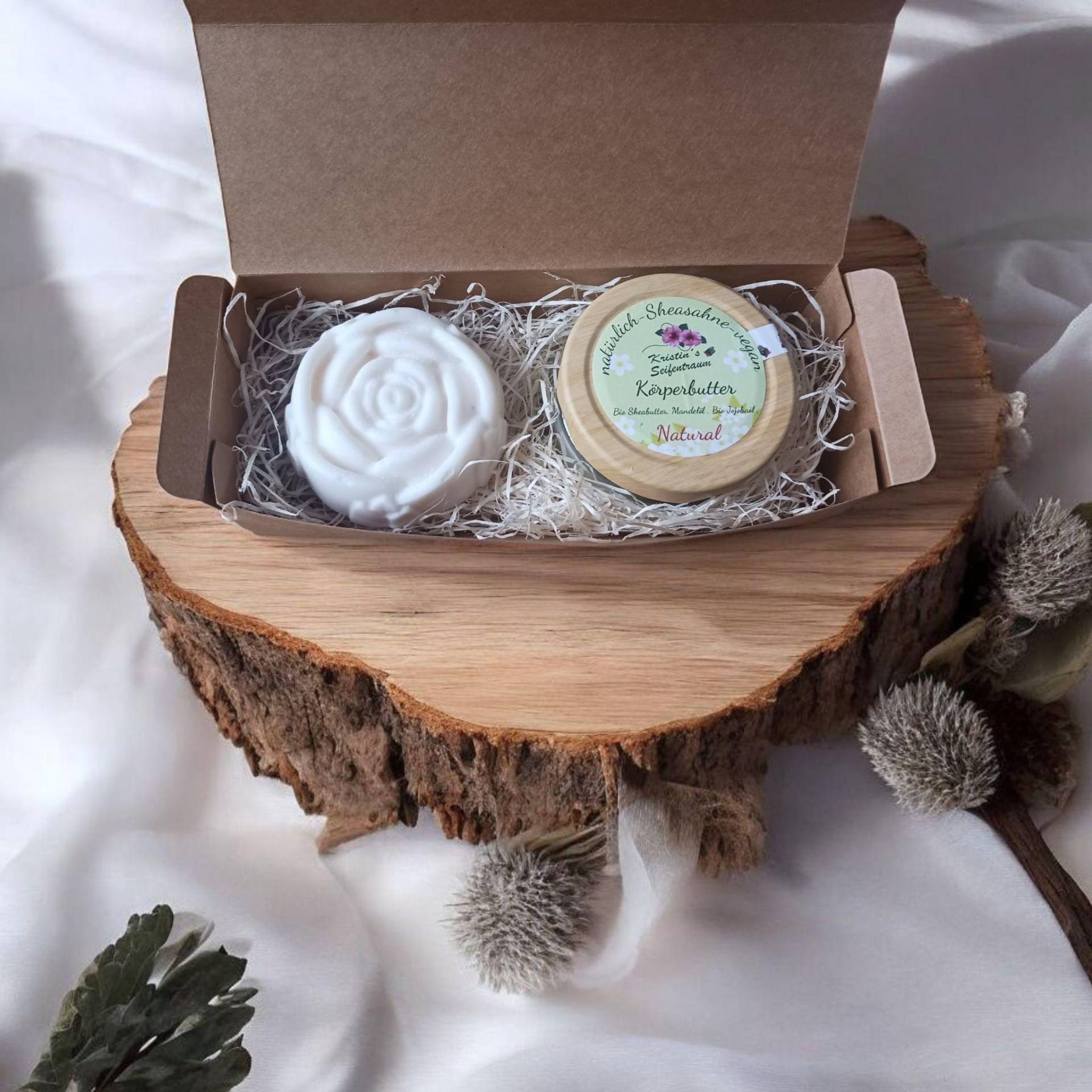 Set "Salzseife-Pur", Mit Rosa Steinsalz & Sheasahne "Natural" Körperpflegecreme, Palmölfrei Und Vegan, Geschenk, Weihnachten Set "Salzseife-Pur", Mit Rosa Steinsalz & Sheasahne "Natural" Körperpflegecreme, Palmölfrei Und Vegan, Geschenk, Weihnachten von Etsy - KristinsSeifentraum