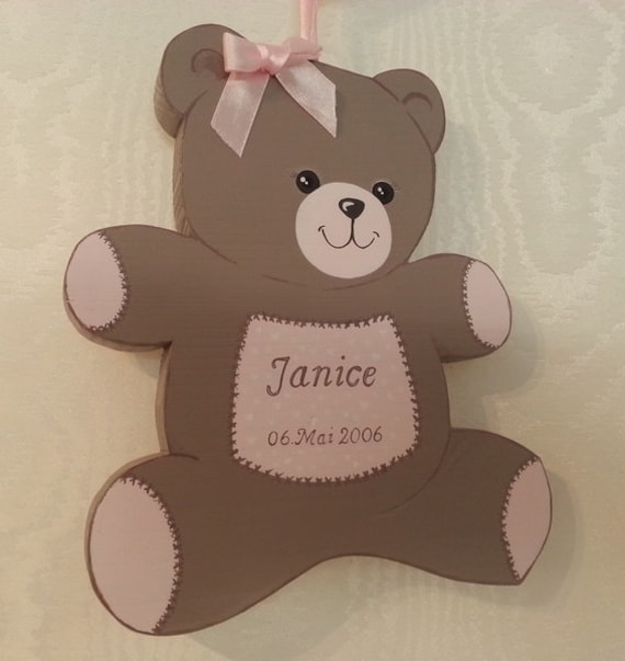 Holz-Teddybärchen Personalisiert von Etsy - KronenherzDesign