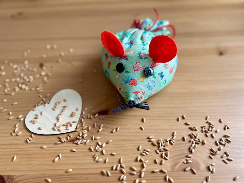 Dinkelkissen in Süßer Mausform, Abc Grün von Etsy - KruemelchenundKeks