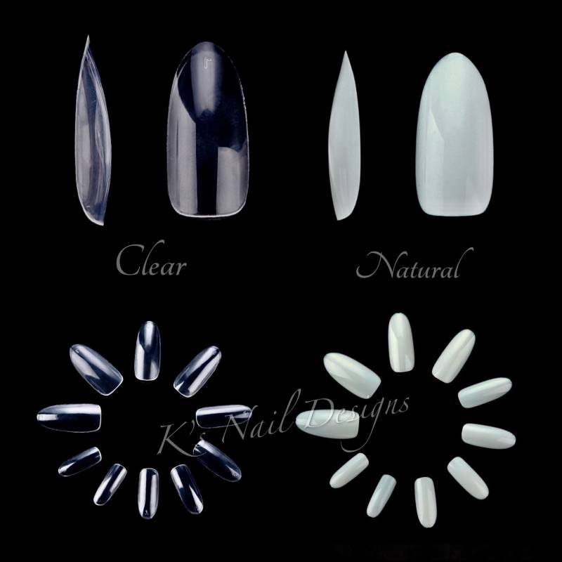 Lange Oval Tips 500Pcs Natürliche Und Klare Press-On Nägel Gefälschte Nägel, Verwenden Sie Kleber Oder Nagelkunst Klebstoff von Etsy - KsNailDesigns