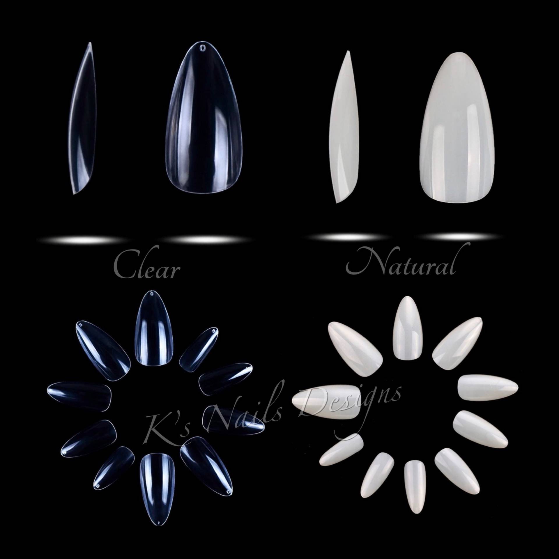 Mittlere Stiletto Tips 500Pcs Natur Press-On Nägel Gefälschte Nägel, Verwenden Sie Kleber Oder Nagelkunst Klebstoff von Etsy - KsNailDesigns