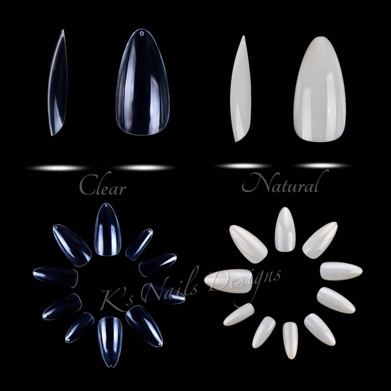 Mittlere Stiletto Tips 500Pcs Natur Press-On Nägel Gefälschte Nägel, Verwenden Sie Kleber Oder Nagelkunst Klebstoff von Etsy - KsNailDesigns