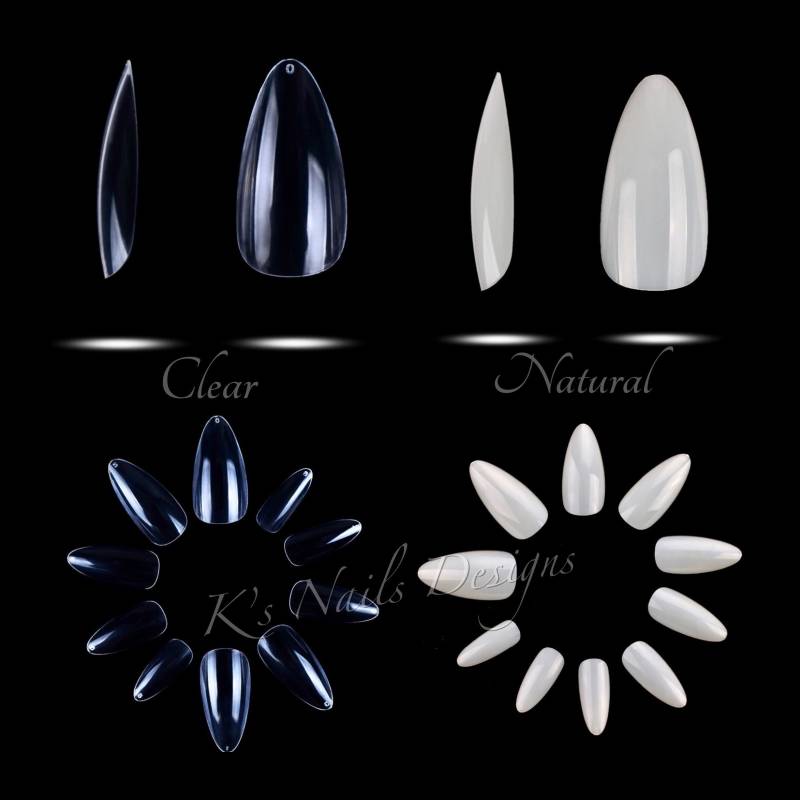 Mittlere Stiletto Tips 500Pcs Natur Press-On Nägel Gefälschte Nägel, Verwenden Sie Kleber Oder Nagelkunst Klebstoff von Etsy - KsNailDesigns