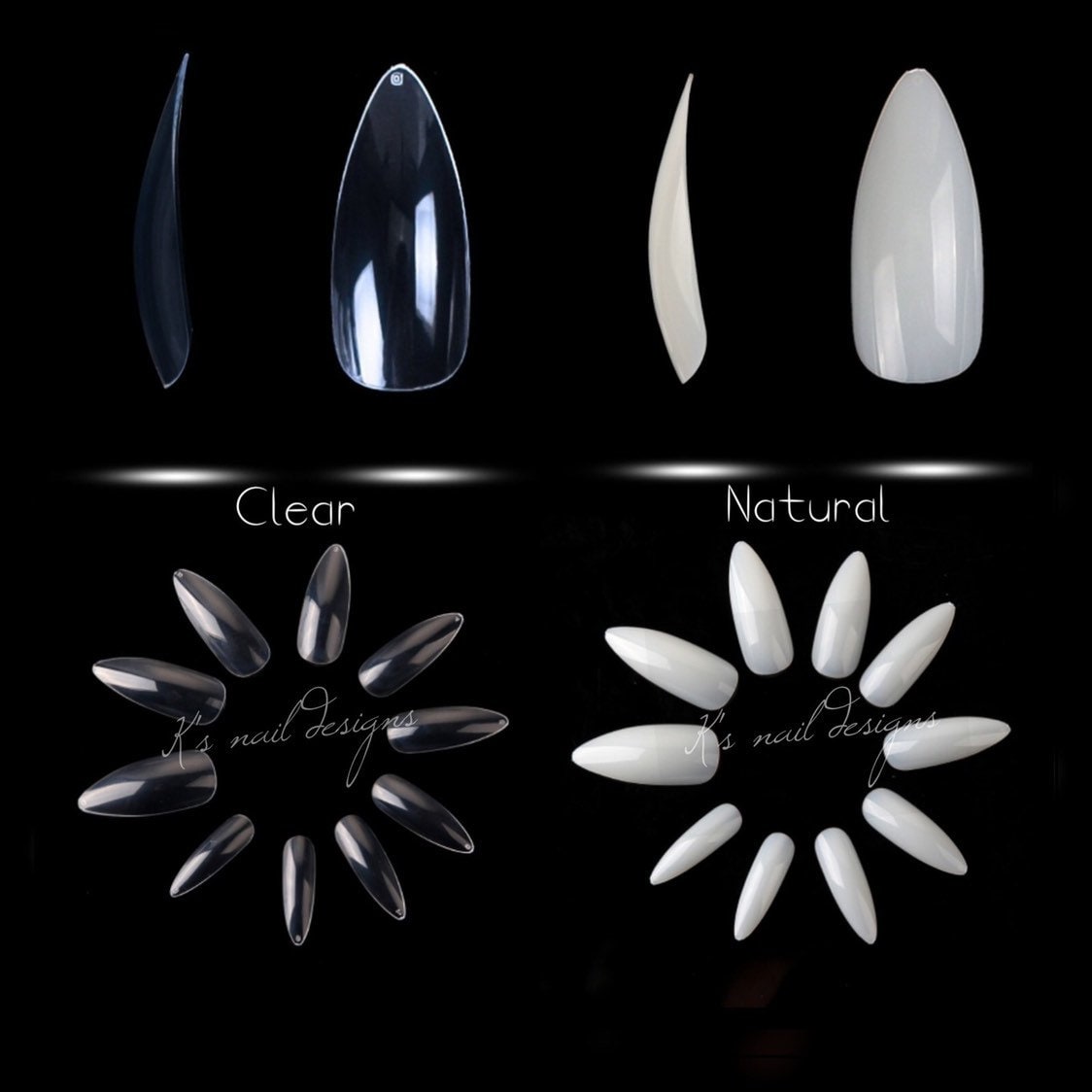 stiletto Tips 500Pcs Klar Und Natürlich Lange Press-On Nägel Gefälschte Nägel, Verwenden Sie Kleber Oder Nagelkunst Klebstoff stiletto Tips 500Pcs Klar Und Natürlich Lange Press-On Nägel Gefälschte Nägel, Verwenden Sie Kleber Oder Nagelkunst Klebstoff von Etsy - KsNailDesigns