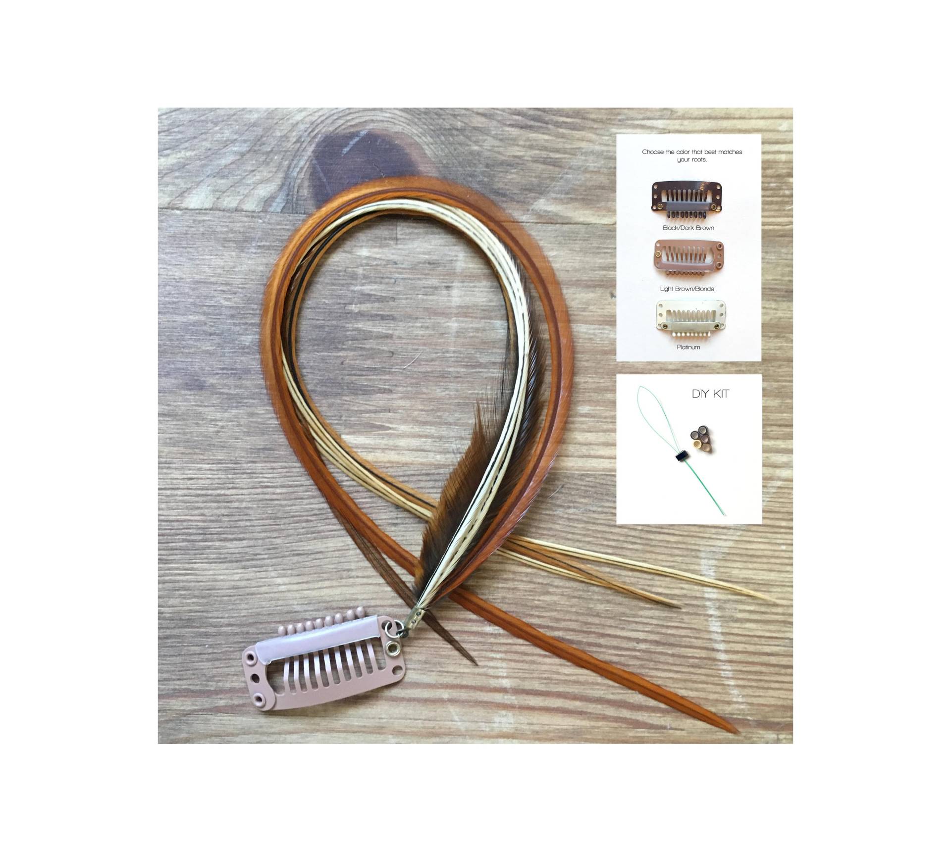Warme Natürliche Feder Haarverlängerung Blond, Braun, Zimtspange Oder Diy Kit Warme Natürliche Feder Haarverlängerung Blond, Braun, Zimtspange Oder Diy Kit von Etsy - KstarFeathers