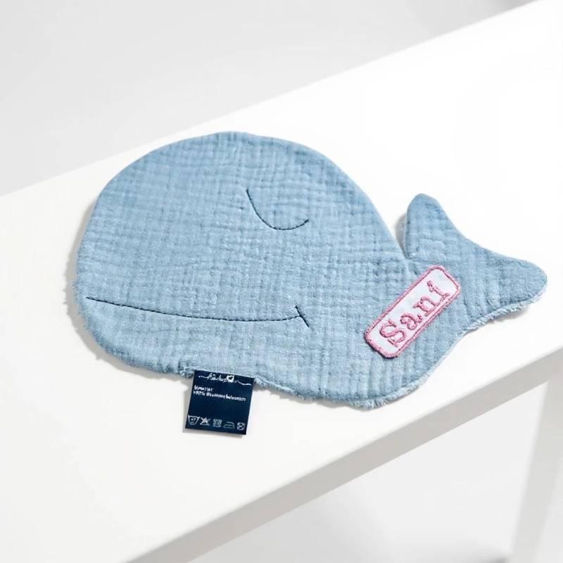 Wal-Waschlappen Baby Und Kinder Aus Musselin & Frottee I Grau, Handgemacht in Hamburg | Optional Personalisierbar von Etsy - KuestenfieberDesign