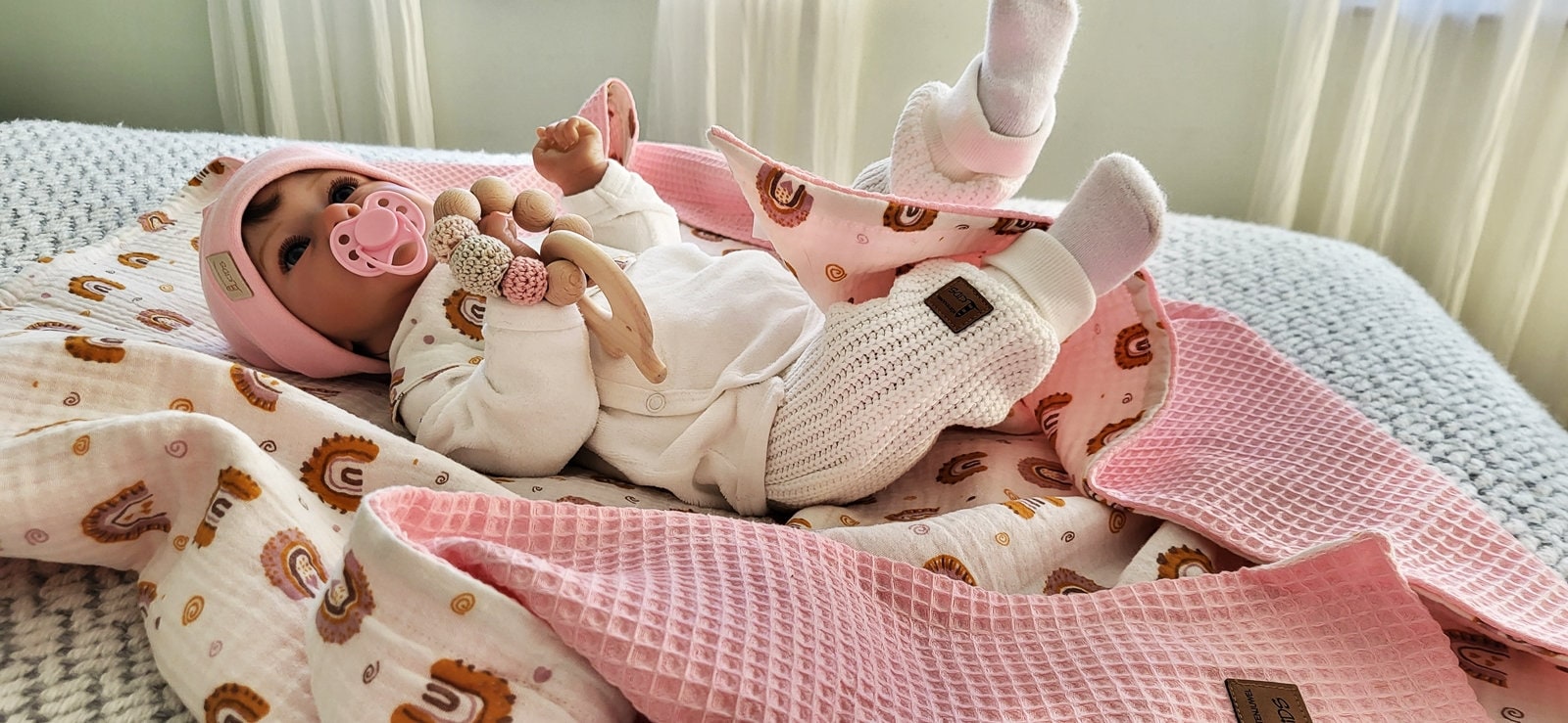Baby Kuscheldecken Set , Wickeldecke Aus 100% Baumwolle, Sanftes Kuschelerlebnis Für Dein - Babydecke Musselin Und Waffelpiqué von Etsy - Kuestenjuwel