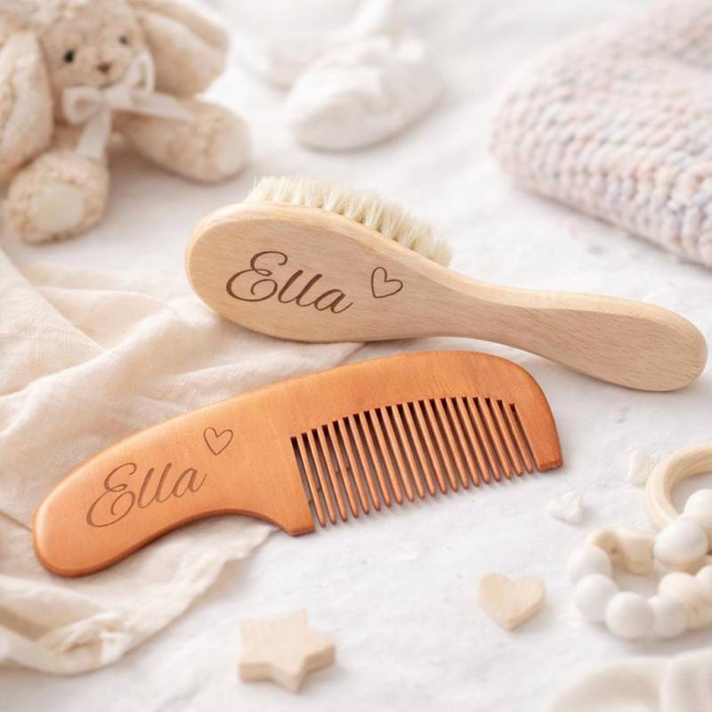 Baby Haarbürste & Kamm Babyshower Geburt Geschenk Mama Mom To Be Geschenkidee Gravur Mädchen Junge von Etsy - Kuestlich