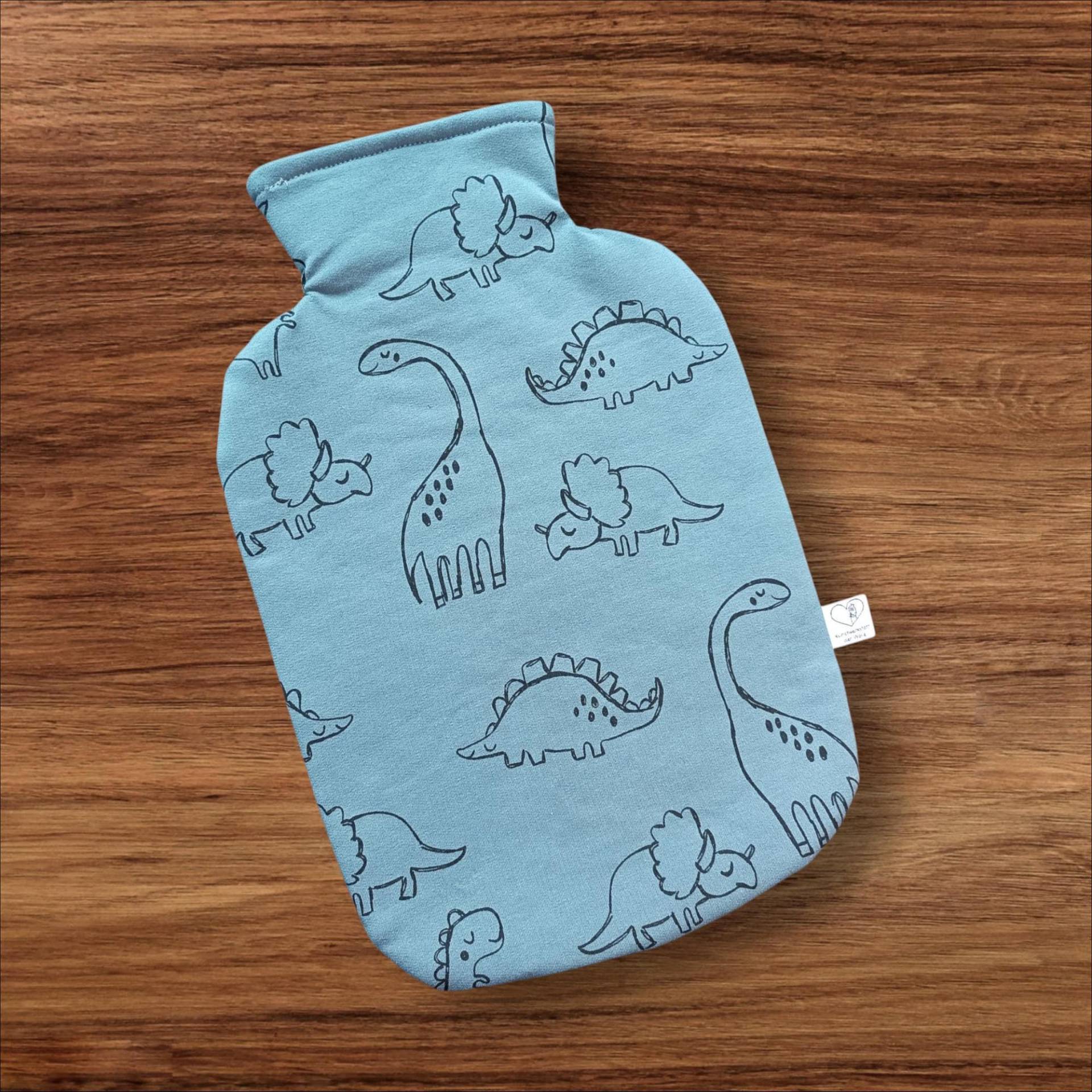 Wärmflasche Dinos Grau-Blau Wärmflaschenbezug von Etsy - KunstwerkstattWolle